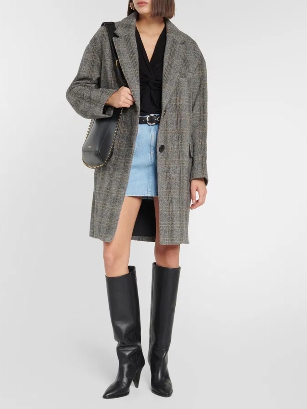 Limiza Herringbone Oversized Wool Coat